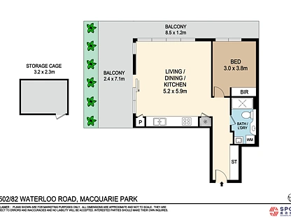 A502/82 Waterloo Road, Macquarie Park, Upper North Shore, 1 rūma, 1 rūma horoi, Apartment