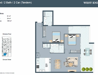 ID:21143391/25 Duncan Street, West End, Brisbane - Inner City Region, 2 Schlafzimmer, 2 Badezimmer, Apartment
