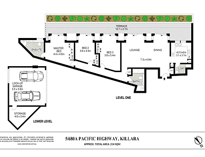 5/680A Pacific Highway, Killara, Upper North Shore, 3部屋, 2バスルーム, Apartment