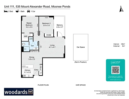 111/535 Mt Alexander Road, Moonee Ponds, VIC 3039, 2 ਕਮਰੇ, 1 ਬਾਥਰੂਮ, Apartment