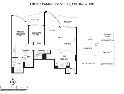1203/68 Cambridge Street, Collingwood, Melbourne CBD, 2部屋, 2バスルーム, Apartment