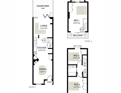 46 Taylor Street, Darlinghurst, Sydney CBD, 3 Schlafzimmer, 2 Badezimmer, House