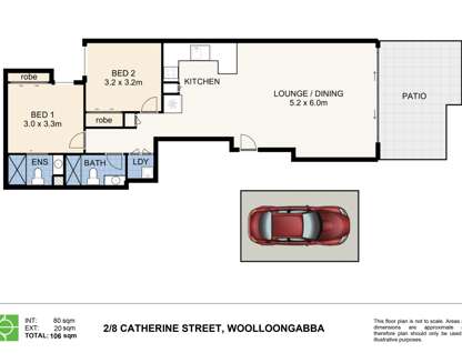 2/8 Catherine Street, Woolloongabba, QLD 4102, 2 Bedrooms, 2 Bathrooms, Apartment