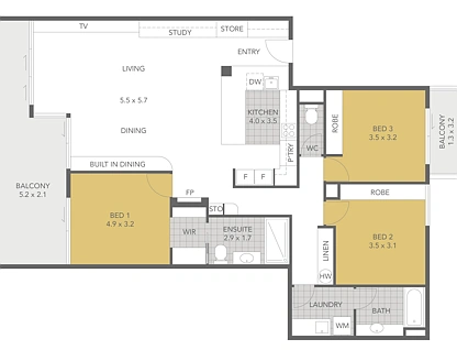 6/27-31 Kingsford Smith Parade, Maroochydore, Sunshine Coast, 3 chambres, 2 salles de bain, Apartment