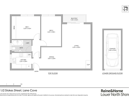 11/2 Stokes Street, Lane Cove, Lower North Shore, 2 غرف, 1 حمامات, Apartment