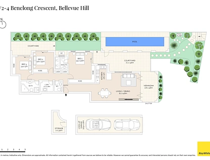 1/2-4 Benelong Crescent, Bellevue Hill, Eastern Suburbs, 3房, 2浴, Apartment