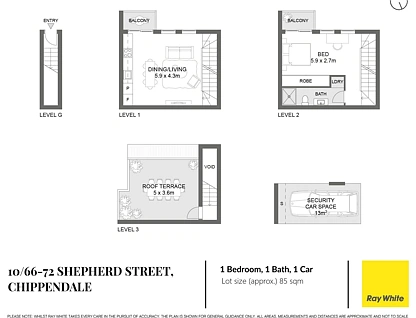 10/66-72 Shepherd Street, Chippendale, Sydney CBD, 1部屋, 1バスルーム, Apartment