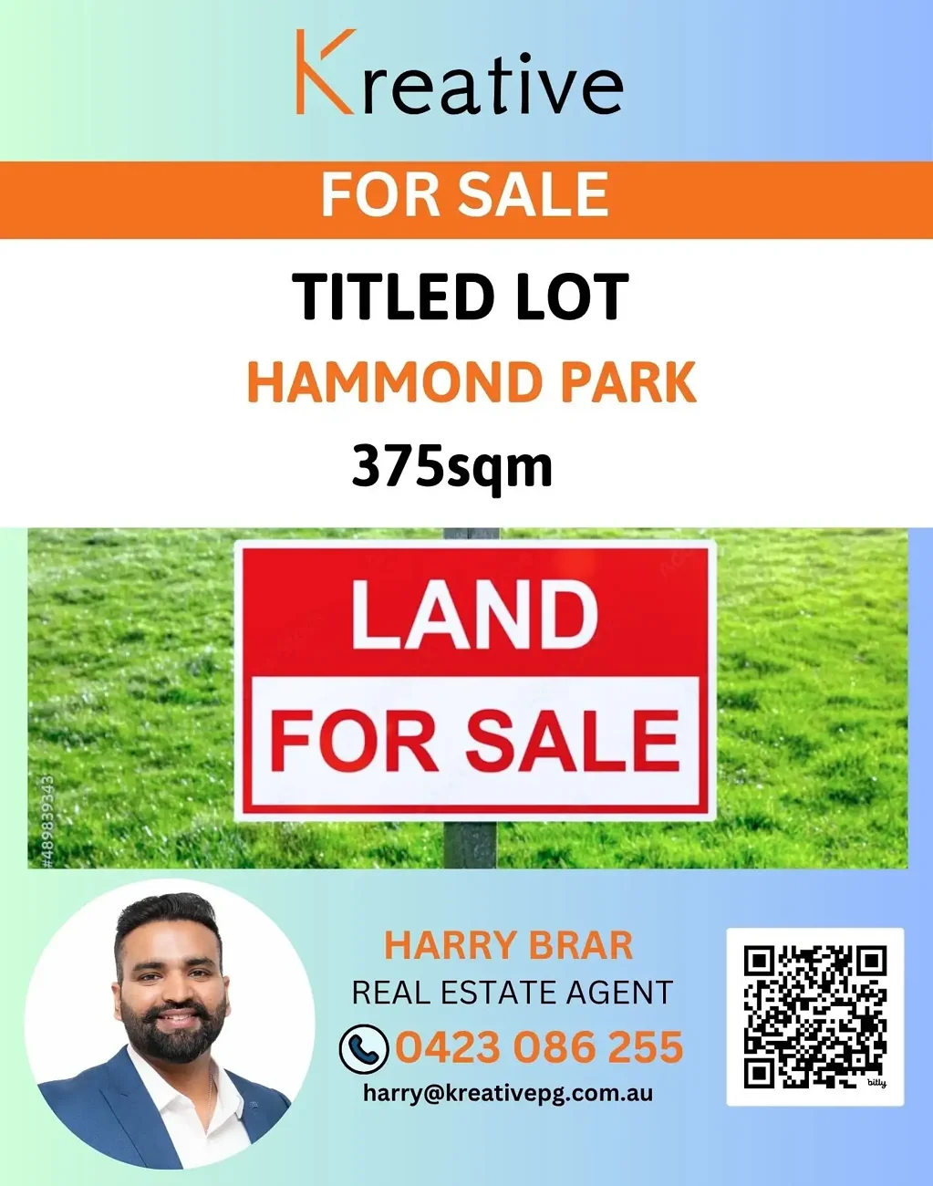 Hammond Park  TITLED - READY TO BUILT : Prime Hammond Park Land Opportunity - 375sqm with 12.5m Frontage