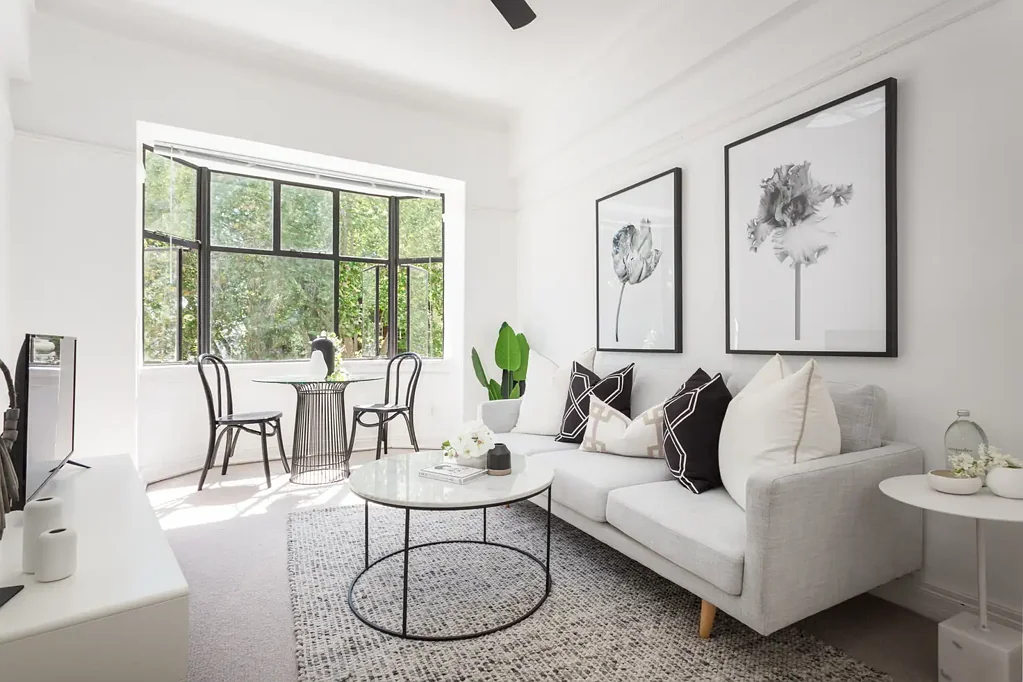 Light filled art deco apartment