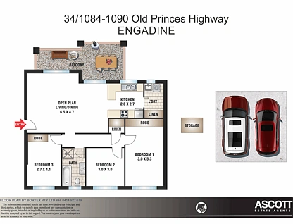 34/1084-1090 Old Princes Highway, Engadine, Sutherland Shire, 3 ห้องนอน, 1 ห้องน้ำ, Apartment