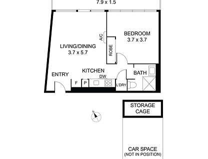 1907/50 Haig Street, Southbank, Melbourne CBD, 1 침실, 1 욕실, Apartment