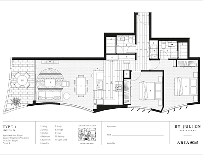 1201/234 Vulture Street, South Brisbane, Brisbane - Inner City Region, 2部屋, 2バスルーム, Apartment