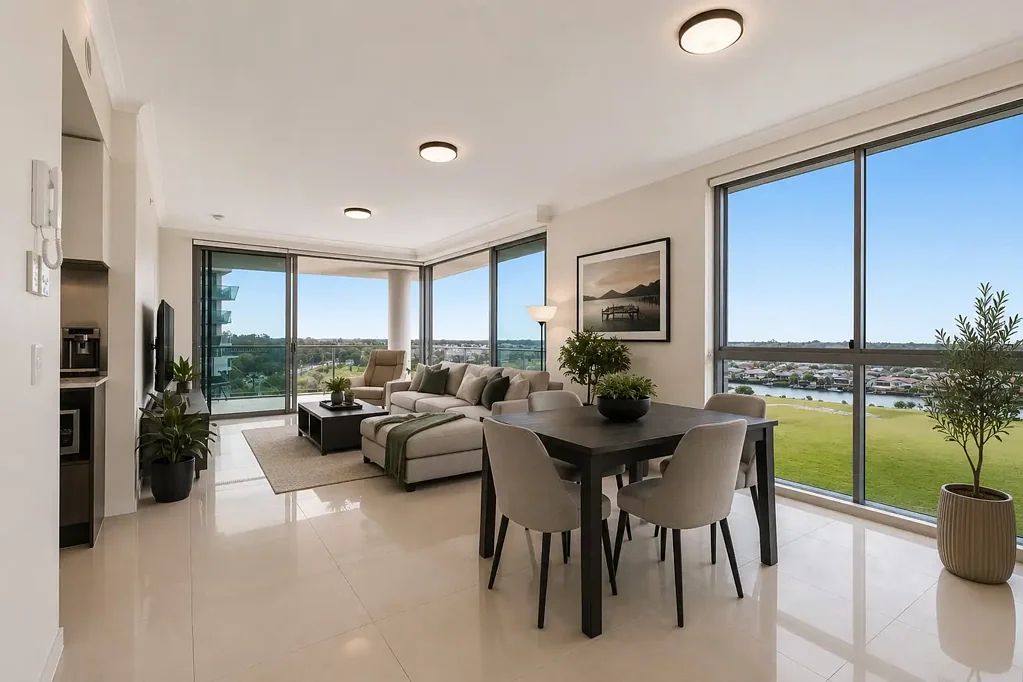 Biggera Waters 2chambre Motivated Seller, North/East Sky-Home with Sweeping Canal & Skyline Views