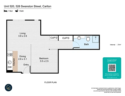 520/528 Swanston St, Carlton, VIC 3053, 1 ਕਮਰੇ, 1 ਬਾਥਰੂਮ, Apartment