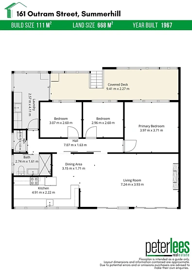161 Outram Street, Summerhill, TAS 7250, 3 slaapkamers, 1 badkamers, House