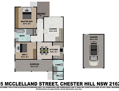 55 McClelland Street, Chester Hill, Parramatta (Northwest suburbs), 2房, 1浴, House