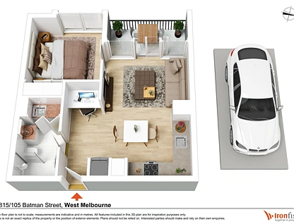 1815/105 Batman Street, West Melbourne, Melbourne CBD, 1 침실, 1 욕실, Apartment