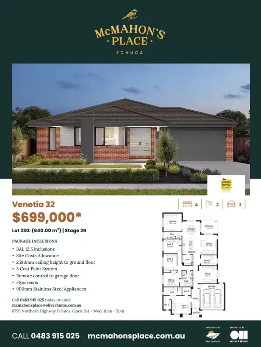 Echuca 4 Bedroom Dennis Family Homes present the Venetia 32!