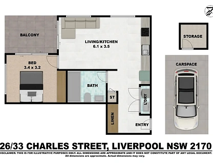 26/33 Charles Street, Liverpool, NSW 2170, 1房, 1浴, Unit