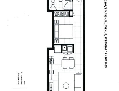 2807/1 Marshall Avenue, St Leonards, Lower North Shore, 0 침실, 1 욕실, Apartment