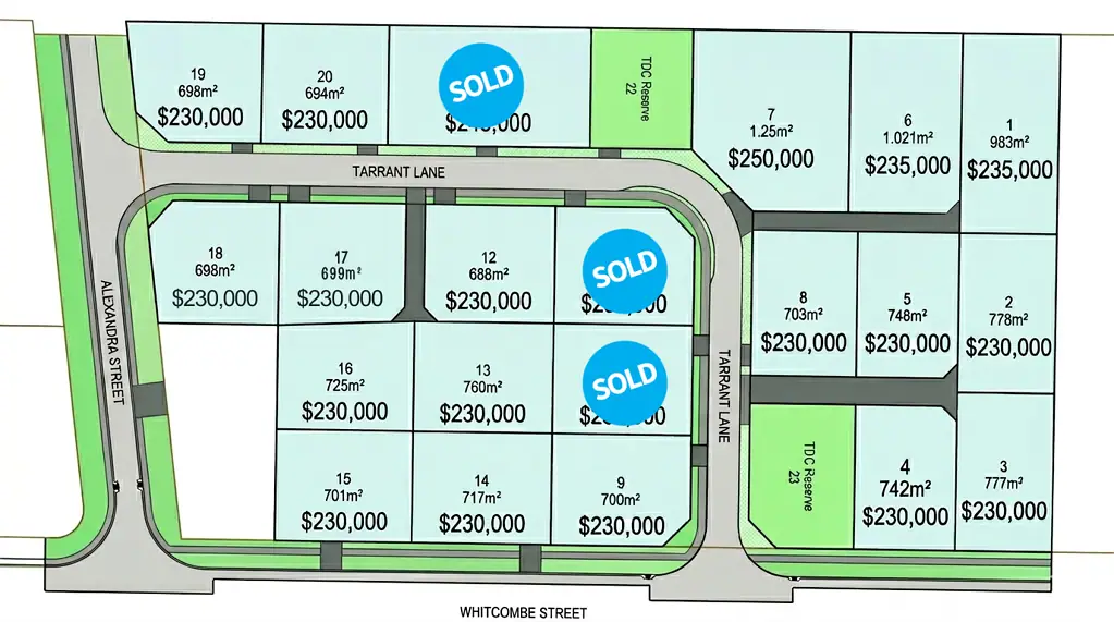 Temuka Titled Sections - Tarrant Lane