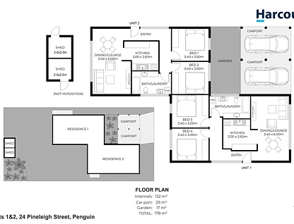 Unit 1/24 Pineleigh Street, Penguin, West and North West, 2 침실, 1 욕실, Unit