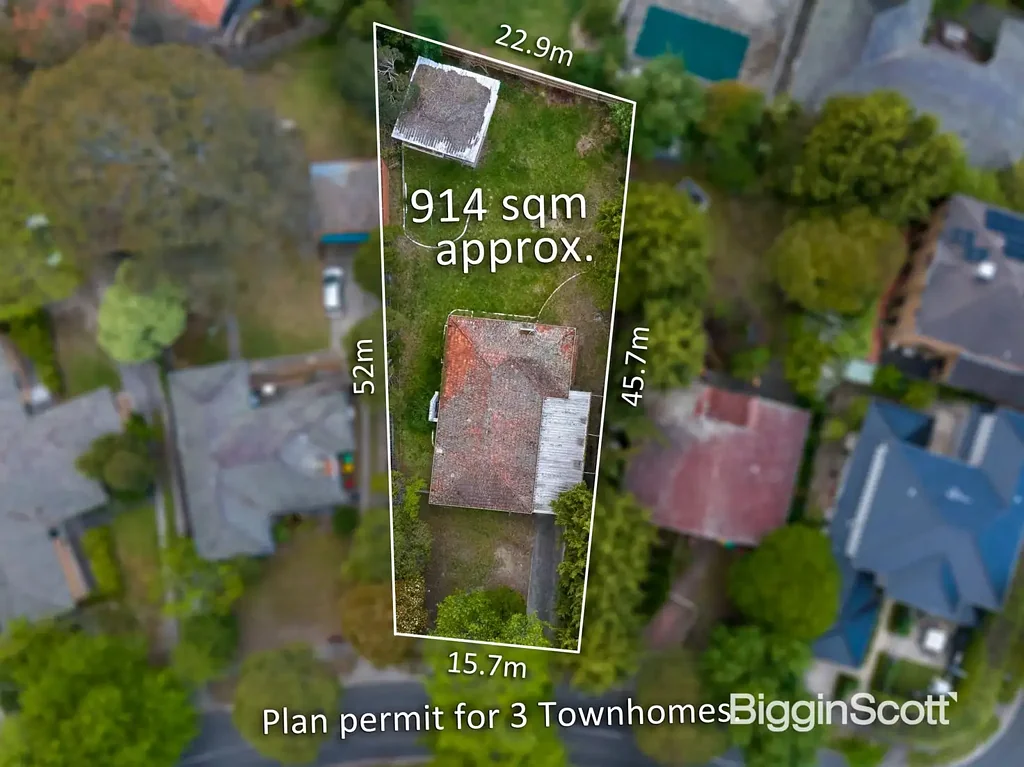 Templestowe Lower 3房 宽敞914平地块 规划许可已获 三套联排设计 现代四居室 高端装修 开放布局 学区优越 地段理想 Sale by Closing date- Offers closing by Friday 5th December at 6pm