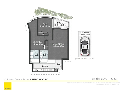 808/550 Queen Street, Brisbane City, Brisbane - Inner City Region, 2 phòng ngủ, 2 phòng tắm, Apartment