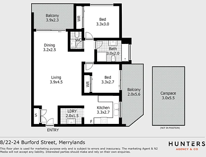 8/22-24 Burford Street, Merrylands, Parramatta (Northwest suburbs), 2房, 1浴, Apartment