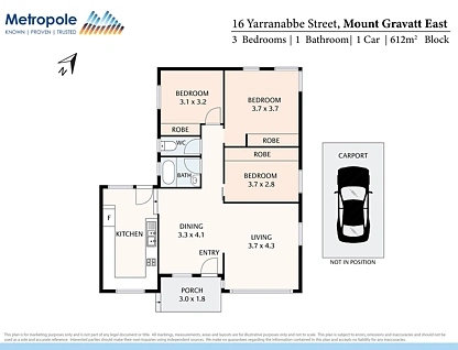 16 Yarranabbe Street, Mount Gravatt East, Brisbane - Southern Region, 3 ਕਮਰੇ, 1 ਬਾਥਰੂਮ, House