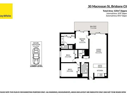 94/30 Macrossan Street, Brisbane City, Brisbane - Inner City Region, 3 rūma, 2 rūma horoi, Apartment