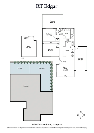 फ्लोर प्लान - 2/50 Fewster Road, Hampton, VIC 3188