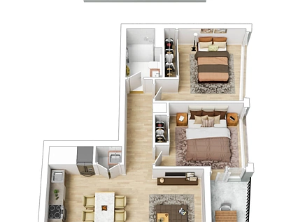 2201N/889 Collins Street, Docklands, Melbourne CBD, 2 ห้องนอน, 1 ห้องน้ำ, Apartment
