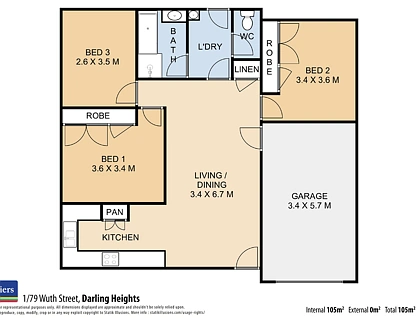 1/79 Wuth Street, Darling Heights, Toowoomba, 3房, 1浴, Unit