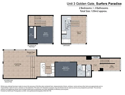 3/3422 Surfers Paradise Blvd, Surfers Paradise, Gold Coast, 2部屋, 2バスルーム, Unit