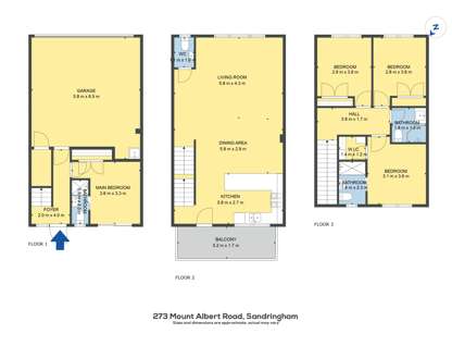 2/273 Mt Albert Road, Sandringham, Auckland City, Auckland, 4部屋, 3バスルーム, Townhouse