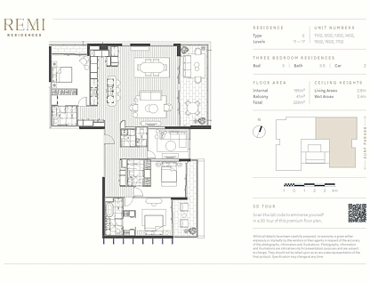 1502/122 Surf Parade, Broadbeach, Gold Coast, 3房, 3浴, Apartment
