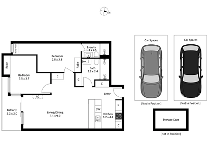 105/3 Mitchell Street, Doncaster East, Inner East Melbourne, 2 રૂમ, 2 બાથરૂમ, Apartment