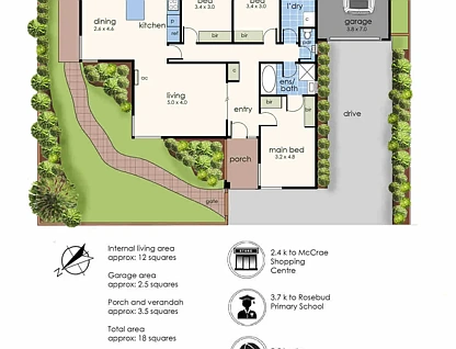 2/43 Armstrong Road, Mccrae, VIC 3938, 3 slaapkamers, 1 badkamers, Unit