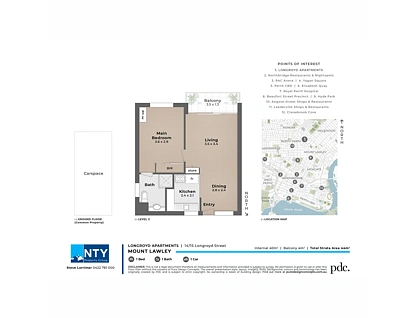 14/15 Longroyd Street, Mount Lawley, Perth CBD, 1 phòng ngủ, 1 phòng tắm, Apartment