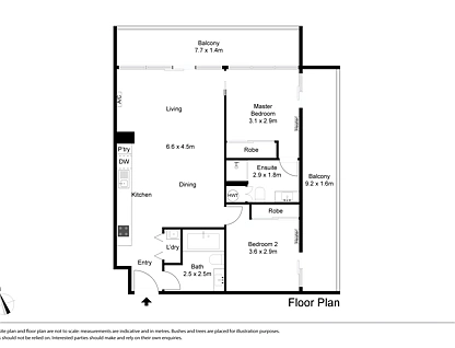 28/2 Samada Street, Notting Hill, Bayside, 2 침실, 2 욕실, Apartment
