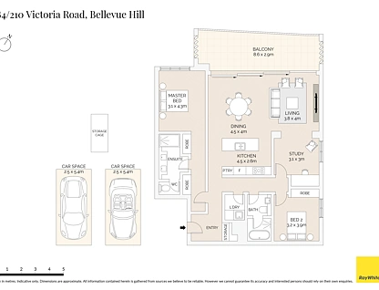 17/210 Victoria Road, Bellevue Hill, Eastern Suburbs, 3 ਕਮਰੇ, 2 ਬਾਥਰੂਮ, Apartment