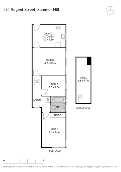 4/4 Regent Street, Summer Hill, NSW 2130, 2房, 1浴, Apartment