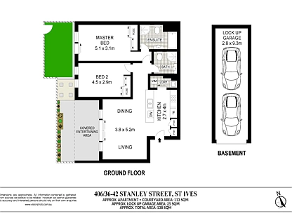 406/36-42 Stanley Street, St Ives, Upper North Shore, 2 غرف, 2 حمامات, Apartment