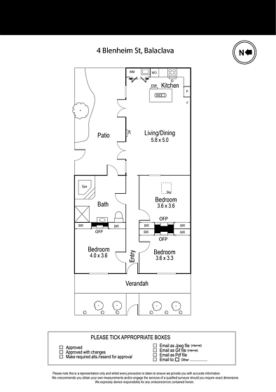 फ्लोर प्लान - 4 Blenheim Street, Balaclava, VIC 3183