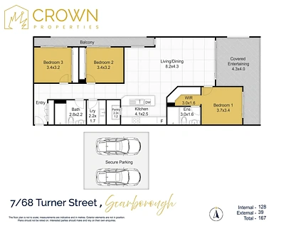 7/68 Turner Street, Scarborough, Brisbane - Northern Region , 3 Kuwarto, 2 Banyo, Unit