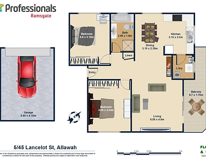 5/45 Lancelot Street, Allawah, St George, 2 rūma, 1 rūma horoi, Apartment