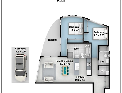 5708/88 The Esplanade, Surfers Paradise, Gold Coast, 2 غرف, 2 حمامات, Apartment