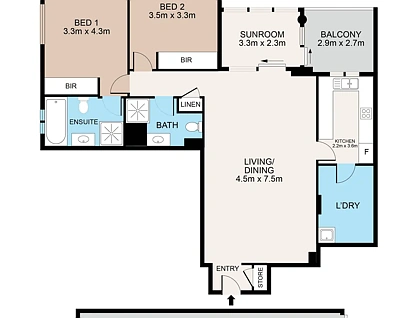 42/1-15 Fontenoy Road, Macquarie Park, NSW 2113, 2 ਕਮਰੇ, 2 ਬਾਥਰੂਮ, Apartment