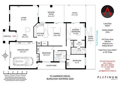 70 Harrier Drive, Burleigh Waters, QLD 4220, 3 Bedrooms, 2 Bathrooms, House